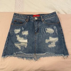 ‘Caffeine’ denim mini skirt